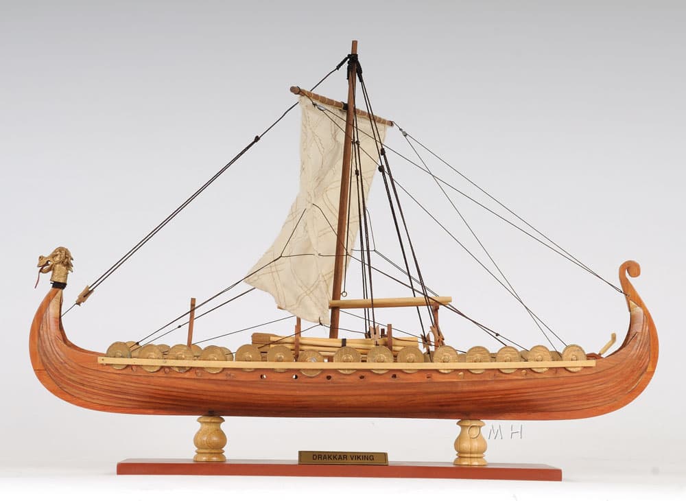 Wooden Model Boat Drakkar Viking Small
